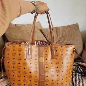 MCM Cognac Reversible Tote
